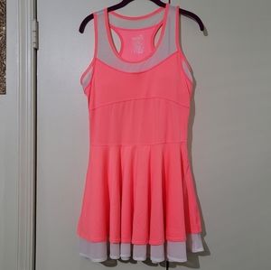 Kyodan Neon Pink Racerback Tennis Dress w/ Mesh